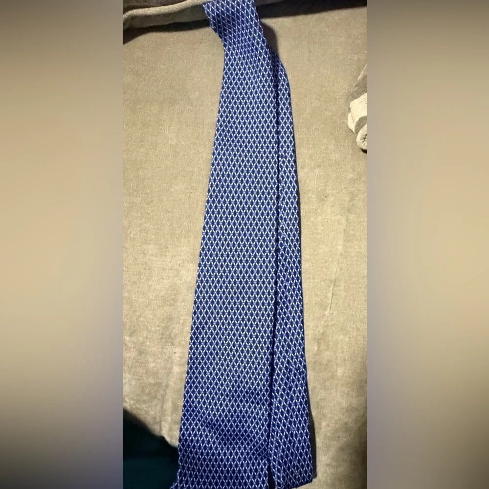 Ralph Lauren Blue Patterned Men's Tie 100 silk made in usa